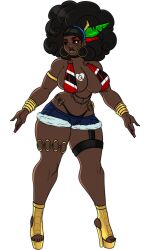 1girls afro celestiallysin dark-skinned_female dark_skin female female_only high_heels hoop_earrings original_character queen_of_hearts raceplay solo thick_thighs