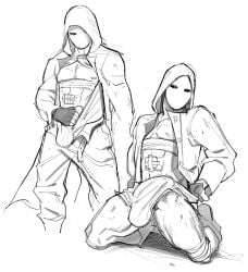 alpha_male balls bandages boner bulge erection erection_under_clothes gay male male_only mask masked masked_male monochrome mskah muscles muscular penis rainbow_six rainbow_six_siege sketch solo solo_male white_mask white_mask_(rainbow_six)