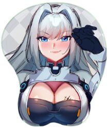 blue_eyes blush boob_mousepad breasts ethel_(xenoblade) female female_only heroes_(xenoblade_3) mousepad oppai_mouse_pad smug xenoblade_(series) xenoblade_chronicles_3