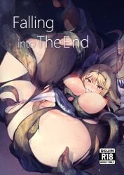 anus anus_peek ass between_breasts black_pantyhose blonde_hair blush breasts cameltoe comiket_102 content_rating cover cover_page doujin_cover elbow_gloves english_text female from_above gloves large_breasts long_hair mythra_(massive_melee)_(xenoblade) mythra_(xenoblade) nipples no_shoes panties pantyhose parted_lips solo spread_legs swept_bangs teeth tentacle tentacle_sex torn_clothes torn_pantyhose underwear very_long_hair white_gloves white_panties xenoblade_chronicles_(series) xenoblade_chronicles_2 yatai_(ya2taic) yellow_eyes