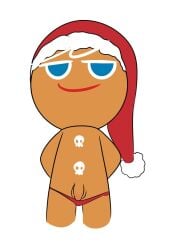 1boy 2025 brown_body cookie cookie_run:_tower_of_adventures cookie_run_kingdom cookie_run_ovenbreak devsisters gay genitals gingerbrave humanoid_genitalia humanoid_penis kuwoesque male male_only panties panties_down penis santa_hat tagme