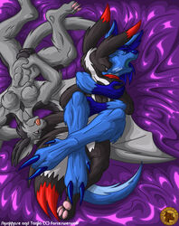 2007 anthro bite blue_roo dragon fur furry hybrid kangaroo lagomorph lysozyme marsupial orgy rabbit scalie skunk skunkhase tanjia threesome