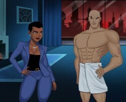 amanda_waller amanda_waller_(dcamu) black_hair dc dc_comics dcamu lex_luthor male red_lipstick short_hair suicide_squad:_hell_to_pay sunsetriders7