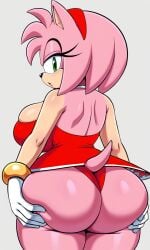 ai_generated amy_rose ass ass_focus ass_grab female female_only giant_breasts huge_ass pixai sonic_(series) sonic_the_hedgehog_(series) wide_hips