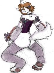 1boy anthro brown_eyes canine crossdressing fur furry male male_only sabuteur sebafox solo wolf