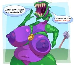 1girls anthro anthrofied ass breasts breasts chomper_(pvz) chompzilla_(pvz) christmas chubby_female fat female flora_fauna hcyclops66 obese obese_female plant plant_girl plant_humanoid plantie plants_vs._zombies plants_vs_zombies popcap_games pussy