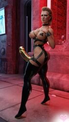 3d ass big_ass big_penis blonde_hair cd_projekt_red closed_eyes cyberpunk_2077 erection femshoptop futa_only futanari meredith_stout penis skimpy solo solo_futa tape taped_nipples veiny_penis