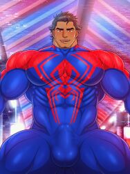 bara big_bulge bulge clothing male male_only marvel miguel_o'hara muscular_male penis_outline spider-man spider-man:_across_the_spider-verse spider-man_(series) spider-man_2099 tight_clothing toto_(artist)