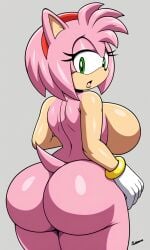 1girls ai_generated amy_rose ass ass_focus ass_grab completely_naked_female completely_nude_female female female_only furry_female giant_breasts hedgehog_girl huge_ass mobian mobian_(species) naked_female nude_female pixai sonic_(series) sonic_the_hedgehog_(series) wide_hips