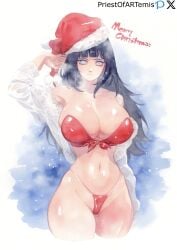 1girls ai_generated big_breasts bikini black_hair byakugan christmas christmas_clothing christmas_outfit color curvy curvy_body curvy_female curvy_figure female female_focus female_only huge_breasts hyuuga_hinata large_breasts long_hair naruto naruto_(series) naruto_shippuden priestofart simple_background solo solo_female solo_focus straight_hair tagme tagme_(artist) tagme_(character) thick_thighs white_eyes wide_hips