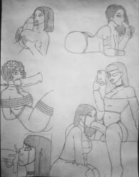 banana big_penis boob_window boobjob choker crying_with_eyes_open cum_on_face female futa_on_female futanari glasses glory_hole mrman69696_(artist) phone sketch source_request tied_up traditional_media_(artwork)