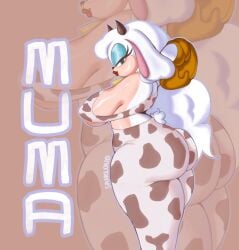 1girls armpits arms_up bovine bubble_ass bubble_butt cow_ears cow_girl cow_horns cow_print crop_top curly_hair curvy drooping_breasts droopy_ears furry furry_female huge_ass huge_breasts leggings_down lipgloss long_hair looking_at_viewer lustful_gaze makeup original original_character red_lipstick sagging_breasts saikloud sega sexy_body side_view sideboob smiling_at_viewer solo_female sonic_(series) sonic_the_hedgehog_(series) sports_bra voluptuous white_body white_fur white_hair