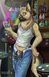 1boy 2010 alcohol canine drink male male_only party penis rave rinienne sheath solo