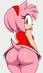 ai_generated amy_rose ass ass_focus ass_grab female female_only giant_breasts huge_ass pixai sonic_(series) sonic_the_hedgehog_(series) wide_hips