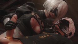 1boy 1girls 3d 3d_animation animated black_gloves blender_(software) blender_eevee blindfold breasts breasts_cutout breasts_out cock_ring cutout edit edited erection female femdom finger_in_mouth gloves hairband handjob lazyprocrastinator leotard light-skinned_female light_skin longer_than_10_seconds lying lying_on_back male male_moaning nier nier:_automata opennsfwsp penis rinkegato shiroo_va short_hair shorter_than_30_seconds sound straight tagme video voice_acted white_hair yorha_2b yorha_9s