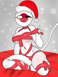 catgirl countryhumans countryhumans_girl girl japan_(countryhumans) merry_christmas nude smile snow turkhan_empire white_body white_skin