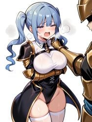 ai_generated big_breasts blue_hair excited excited_for_sex female female_focus kaifuku_jutsushi_no_yarinaoshi pixiv redo_of_healer spear_hero_(kaifuku) wet wet_body