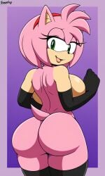 ai_generated amy_rose ass ass_focus ass_grab female female_only giant_breasts huge_ass pixai sonic_(series) sonic_the_hedgehog_(series) wide_hips