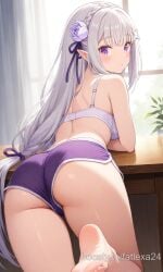 anime anime_girl ass ass_focus emilia_(re:zero) feet nsfw re:zero_kara_hajimeru_isekai_seikatsu