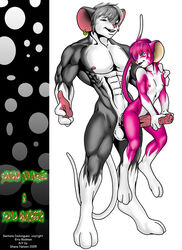 anthro breasts duo ear_piercing earring erection female flat_chest fur furry male mouse penis piercing rodent samata shane_nelson shayla_the_pink_mouse sheath size_difference small_breasts ssn_inc straight