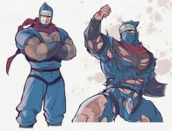 balls bulge gay kinnikuman male male_only mskah muscles muscular penis ripped_clothing solo solo_male the_ninja