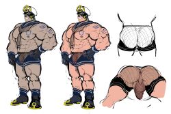 ass balls bulge fishnet fishnet_underwear gay imamioh_(mskah) lucha_del_diablo male male_only mskah muscles muscular penis solo solo_male