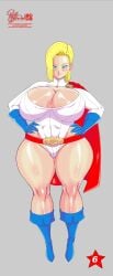 1girls abs android_18 big_breasts blonde_female blonde_hair blue_eyes blush breasts busty child_bearing_hips cleavage cosplay crossover dc dc_comics dragon_ball gigantic_breasts gigantic_nipples heroine huge_breasts large_breasts mature_female milf muscular muscular_female power_girl_(cosplay) repv revealing_clothes short_hair skimpy skimpy_clothes superheroine thick thick_hips thick_legs thick_thighs venus_body voluptuous wide_hips