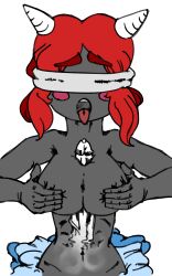 blindfold demon_girl drawn female lilith_(the_binding_of_isaac) paizuri penis red_hair succubus tagme the_binding_of_isaac titfuck titjob tits tongue_out