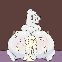 after_sex anthro ass balls big_butt bodily_fluids butt_focus cartoon_network cum excessive_cum gay genital_fluids genitals ice_bear looking_at_viewer male male_only mammal my_box nt6969 polar_bear presenting presenting_hindquarters solo ursid ursine we_bare_bears white_body