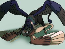 anthro asphyxiation avian breath_play death duo dying fight gryphon hand_smothering hi_res killing mythological_avian mythology questionable_consent smothering snuff wrestling