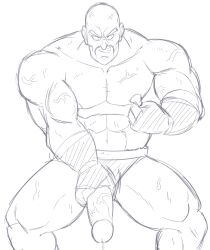 balls big_penis boner daichi_akimichi dragon_ball dragon_ball_z erection gay holding_penis male male_only monochrome muscles muscular nappa nipple_tweak penis penis_out saiyan saiyan_tail sketch solo solo_male tail