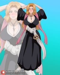 1girls alternate_version_available big_breasts bleach breasts female female_only fully_clothed matsumoto_rangiku solo studio_oppai