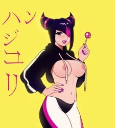 bangs bangs_over_eyes black_hair busty capcom female female_focus female_only hair_over_one_eye hourglass_figure juri_han long_hair popsiclebunny solo street_fighter street_fighter_6 tagme tied_hair wide_hips