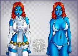 1girls blue_skin breasts cleavage female female_only fortnite goldennthorn marvel marvel_comics milf mother mystique mystique_(fortnite) solo_female x-men