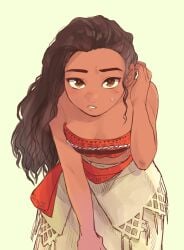 1girls dark_skin disney disney_princess looking_at_viewer moana moana_waialiki pano_(mohayayamai) polynesian solo solo_female tagme