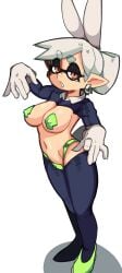 breasts female female_focus female_only goldsden inkling marie_(splatoon) nintendo pasties reverse_bunnysuit splatoon wamudraws