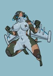 aeromorph aircraft animate_inanimate blue_eyes fists im51nn5 living_aircraft living_machine machine pinup simple_background su-25 tape vehicle wings