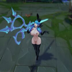 1girls 3d areolae ass big_ass big_breasts big_butt blue_hair breasts bunny_ears bunnysuit curvy female female_only functionally_nude functionally_nude_female gwen_(league_of_legends) large_breasts league_of_legends long_hair mod ninfrock nipples pussy reverse_bunnysuit shaved_pussy solo solo_female thick_thighs wide_hips