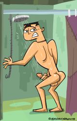 ass balls bath brick_(tdi) caught drawfag drawthread_request emissionswhite gay male male_focus male_only naked nervous nude solo total_drama:_revenge_of_the_island total_drama_island water