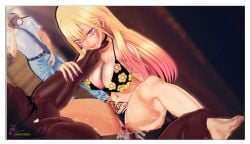 1girls 2boys 3d big_breasts bikini blackflames3 blonde_hair choking cleavage clothed_female_nude_male clothed_sex cuckold cum cum_inside dark-skinned_male dark_skin gojou_wakana interracial kitagawa_marin light-skinned_female light-skinned_male light_skin netorare ntr nude nude_male panties_aside pink_eyes pink_hair pubic_tattoo queen_of_spades recording sono_bisque_doll_wa_koi_wo_suru swingers tattoo thick_thighs watching