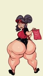 1girls ass big_ass big_butt boss_(gats) bottom_heavy clothing dat_ass dumptruck_ass fat_ass female female_only hat huge_ass huge_butt large_ass looking_at_viewer looking_back pizza_thot pumspread shirt shorts shortstack solo thick_thighs uniform visor_cap wide_hips work_uniform