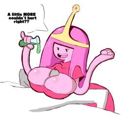 adventure_time breast_expansion eks-out finn_the_human huge_breasts mob_face paizuri pink_hair princess_bubblegum wide_hips