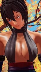 1girls 3d big_breasts black_hair blue_eyes breasts busty cleavage female female_only hi_res large_breasts leotard red_eyes samurai_shodown shiki_(samurai_shodown) short_hair snk solo solo_female