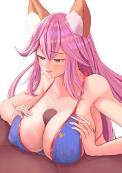 artist_request big_breasts bikini clothed_paizuri fate/extra fate/grand_order fate_(series) fox_ears fox_girl kitsune kitsunemimi paizuri swimsuit tagme tamamo_no_mae_(fate) tamamo_no_mae_(swimsuit_lancer)