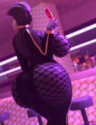 1girls 3d alien alien_girl asari ass ass_focus big_ass big_butt bioware bottom_heavy breasts busty curvaceous curvy curvy_figure digital_media_(artwork) electronic_arts enormous_breasts evolluisionist eyebrows eyelashes eyes female female_only fishnet_dress gigantic_breasts hairless hips hourglass_figure huge_ass huge_breasts humanoid large_ass large_breasts legs lips mass_effect massive_breasts original_character purple_skin solo thick thick_legs thick_thighs venus_body voluptuous wide_hips