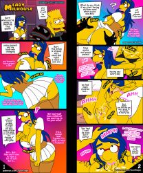 20th_century_studios accurate_art_style ass_grab bart_simpson breasts cleavage fellatio glasses milhouse_van_houten rule_63 sex the_simpsons toontraps yellow_body yellow_skin