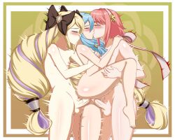 1girls 2futas anal azura_(fire_emblem) balls big_breasts big_penis black_bow blonde_hair blue_hair blush bow_in_hair breast_grab breasts closed_eyes double_penetration elise_(fire_emblem) erection feet fefex female fff_threesome fire_emblem fire_emblem_fates fire_emblem_heroes futa_on_female futanari group_sex hairband hairbow hand_on_another's_shoulder hand_on_leg highlights_(coloring) human kissing kissing_neck light-skinned_female light-skinned_futanari light_skin long_twintails medium_hair multiple_girls multiple_penises navel nintendo nipples nude nude_female nude_futanari oral penis pink_hair purple_highlights ribbon sakura_(fire_emblem) sex sex_from_behind short_hair small_breasts source_larger standing standing_on_one_leg testicles threesome twintails vaginal_penetration veiny_penis