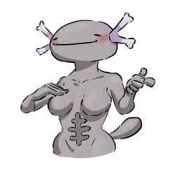 anthro finger_gun legless paldean_wooper poison pokémon_(species) pokemon pokemon_sv regional_form_(pokémon) smile white_background wooper