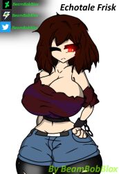 1girls 2022 beambobblox big_breasts big_thighs brown_hair echotale female frisk looking_at_viewer red_eyes tagme thick_thighs toby_fox undertale undertale_(series) undertale_au undertale_fanfiction white_background