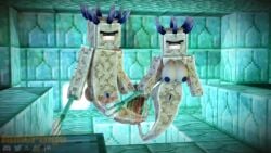 1boy 1girls 3d aquatic breasts erect_nipples guardian_(minecraft) horns iamcringe looking_at_viewer mine-imator minecraft monster nude_female nude_male one_eye same_species seaside tagme underwater water wet_pussy